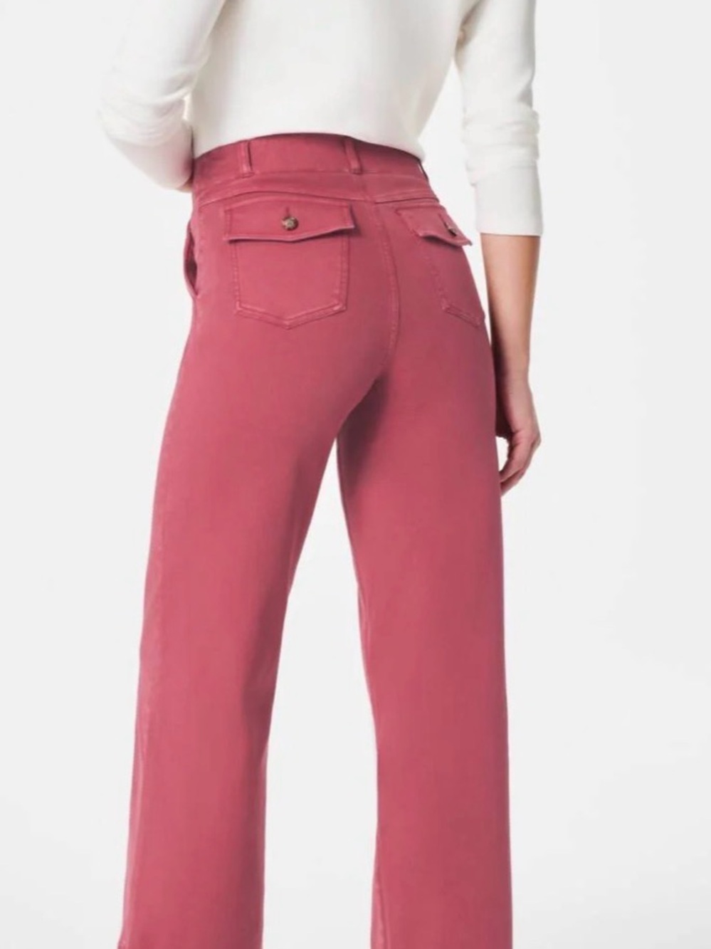 🆕SPANX Cropped Stretch Twill Pants NWT size XS in Wild Rose